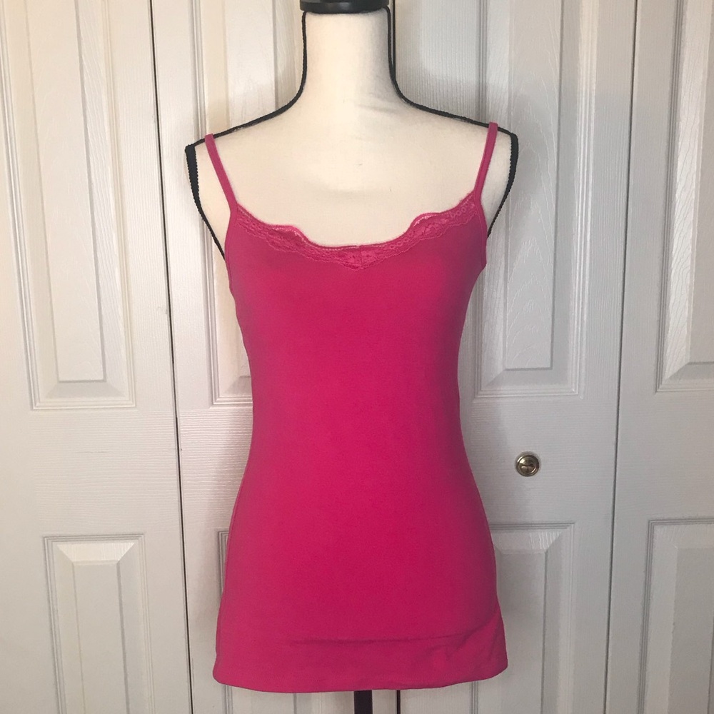 Taylor Marcs y2k Lace trim Cami Top , Barbiecore pink Medium